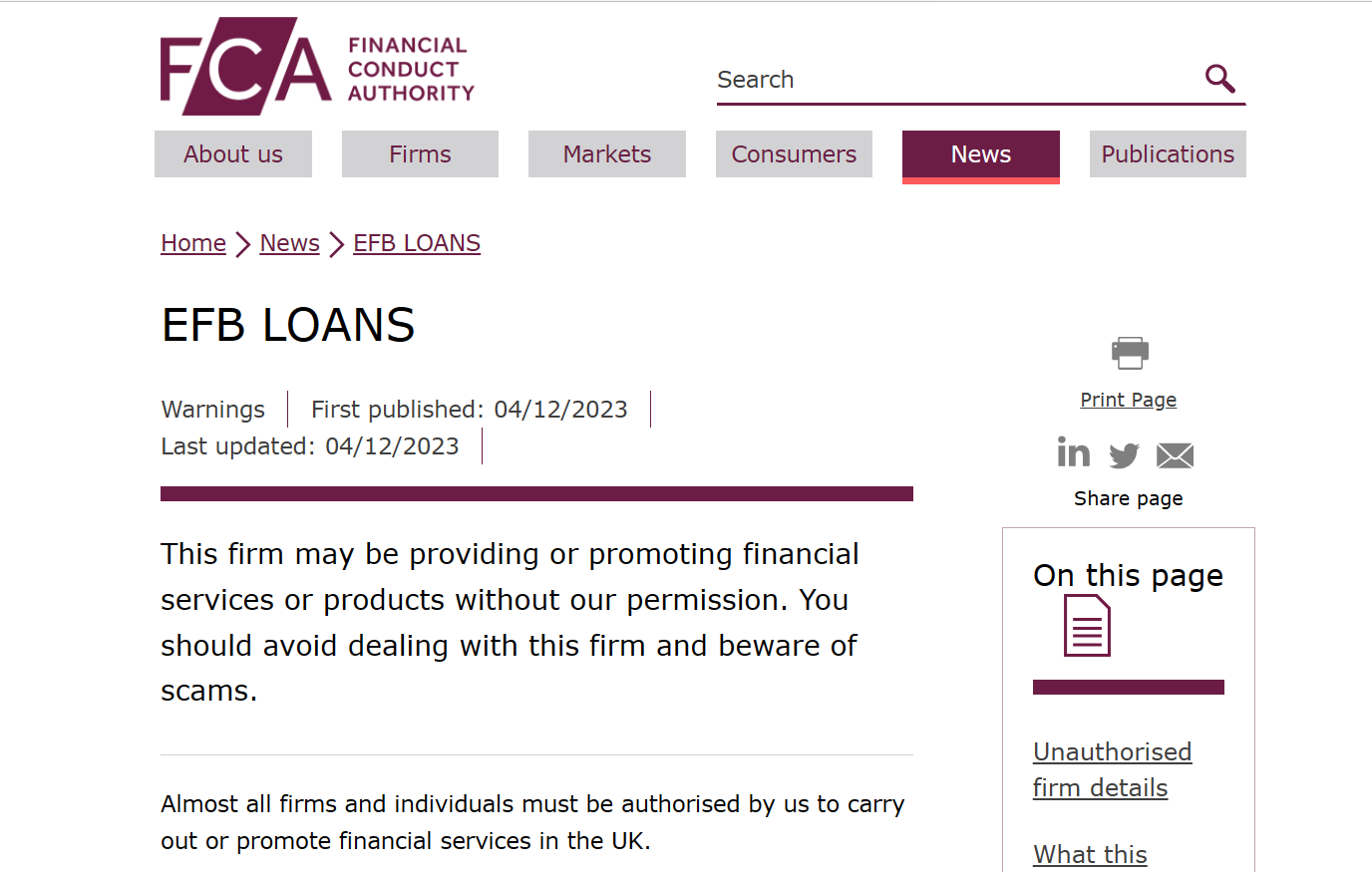EFB Loans