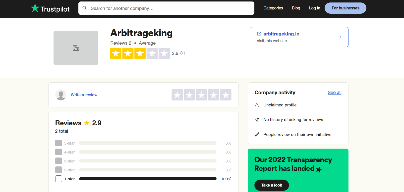 Arbitrage King reviews on Trustpilot
