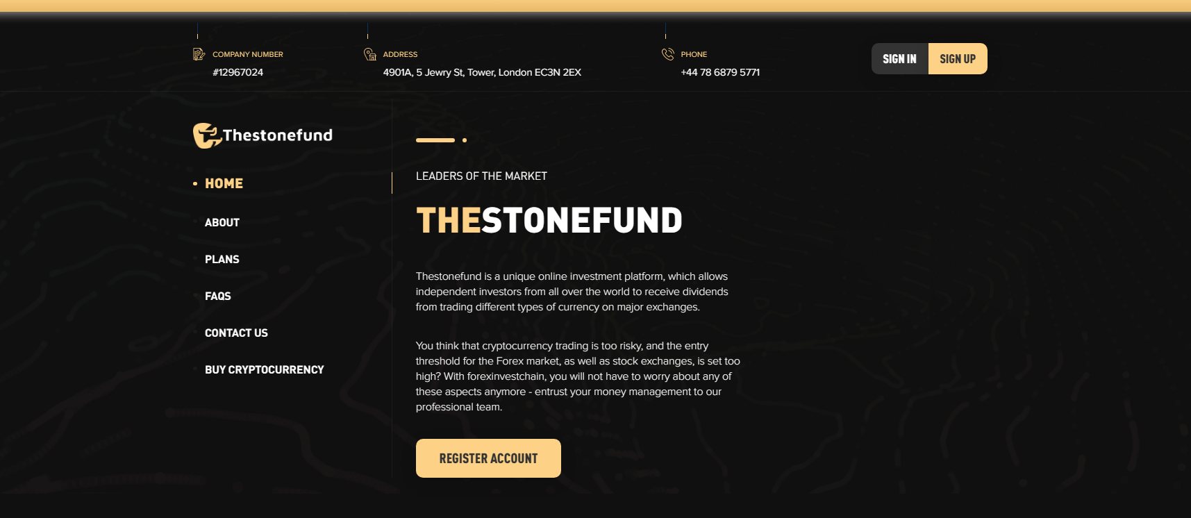 Homepage of The Stone Fund