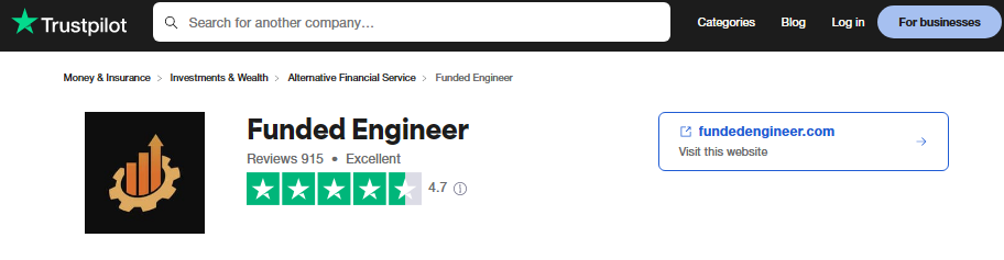 Funded Engineer reviews on Trustpilot