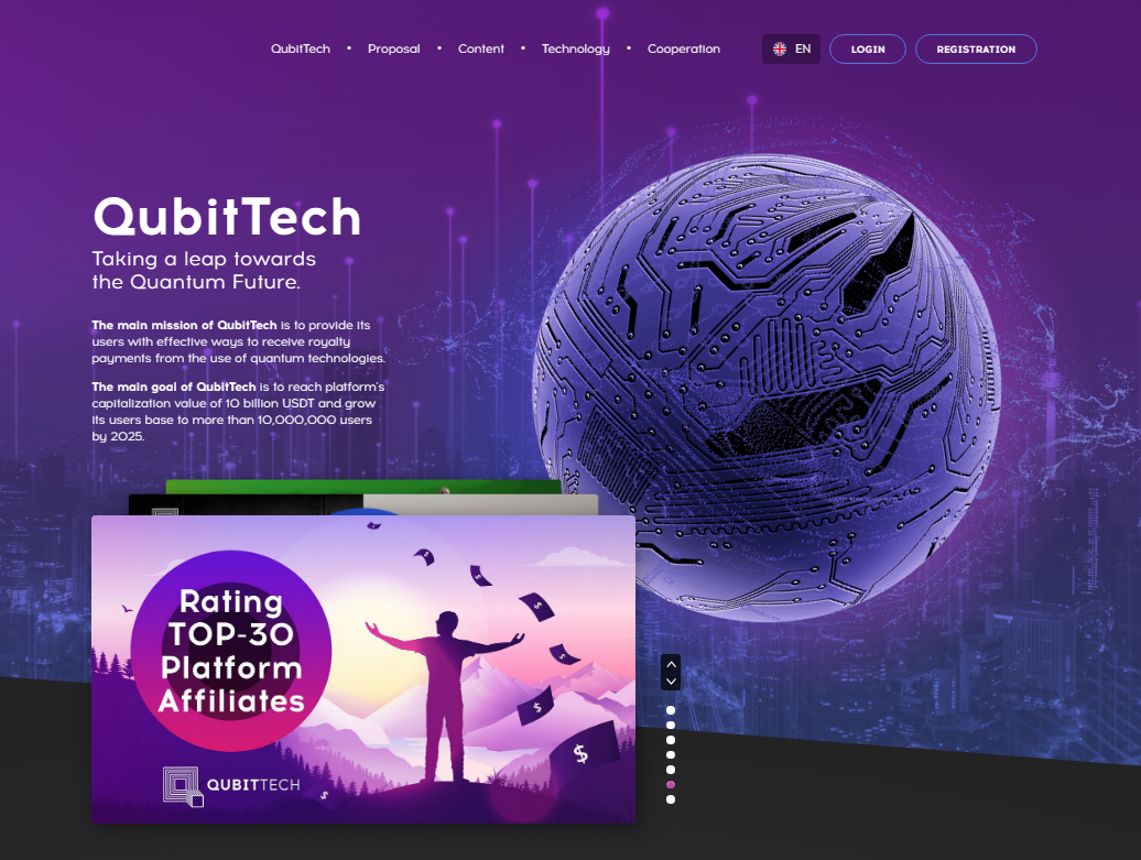 Homepage of QubitTech
