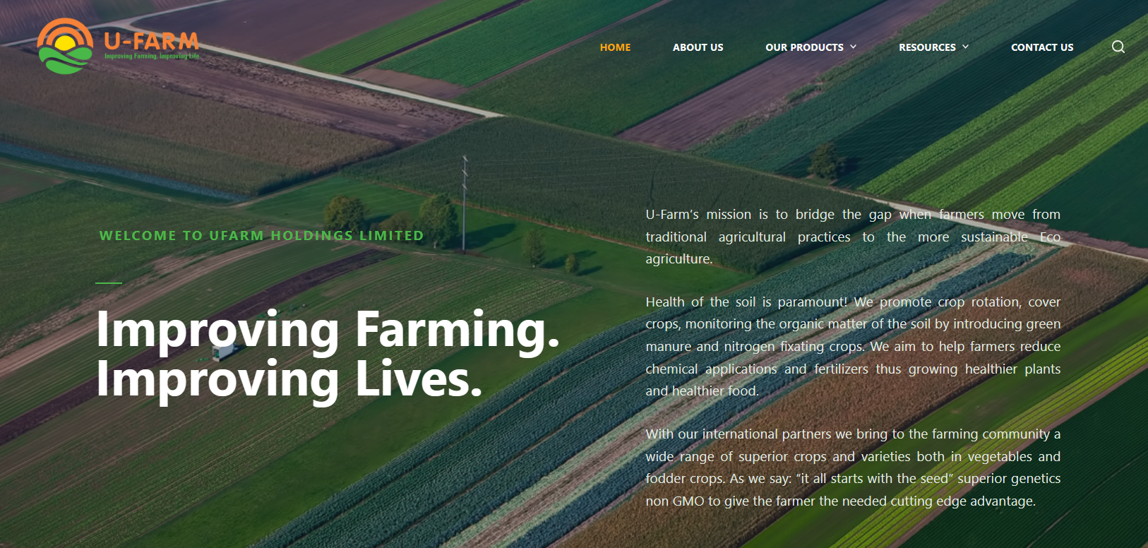 Homepage of U Farm