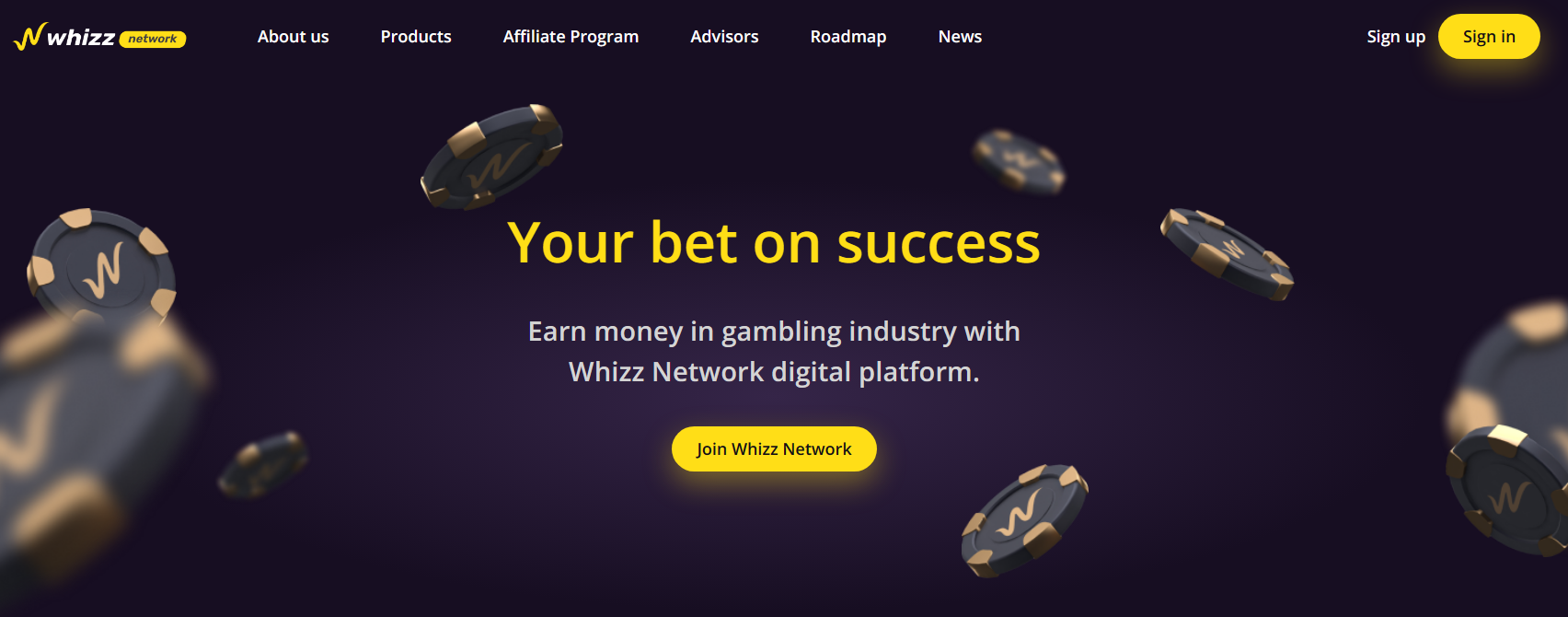 Homepage of Whizz Network