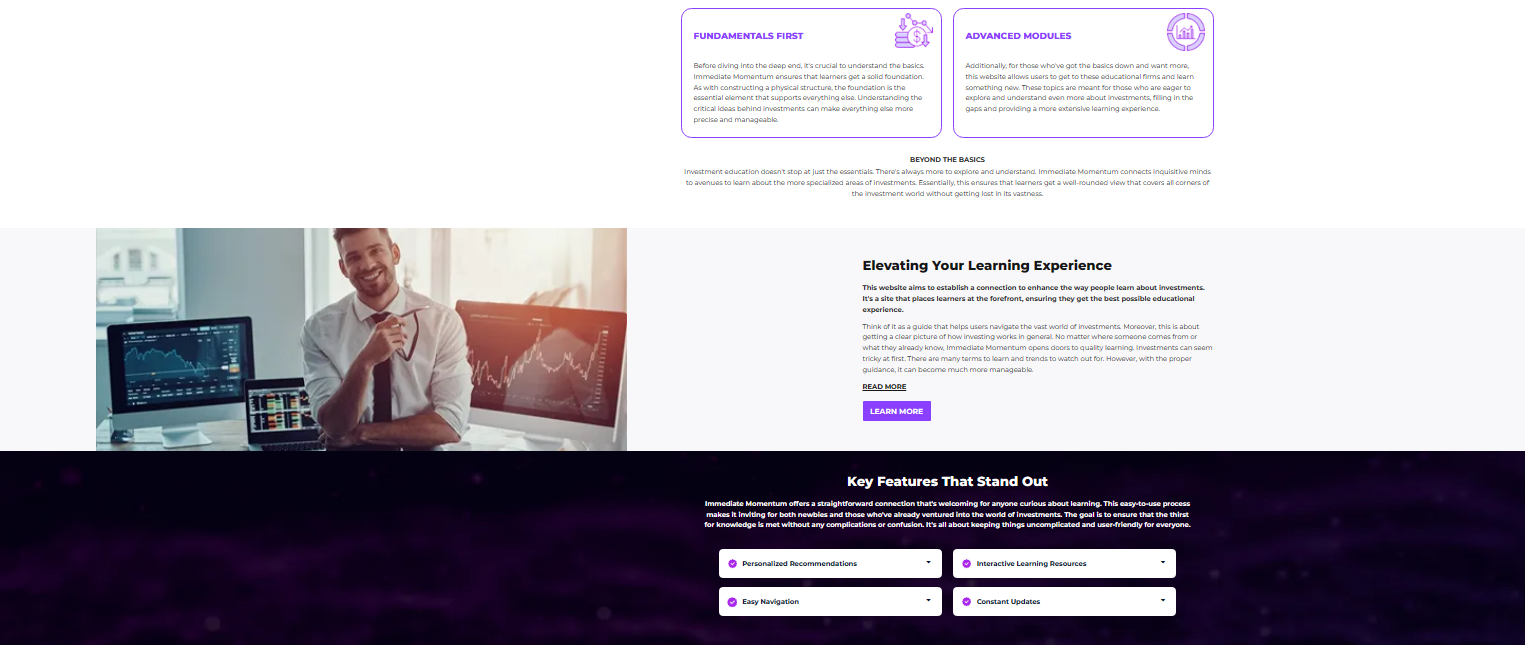 Immediate Momentum-key features