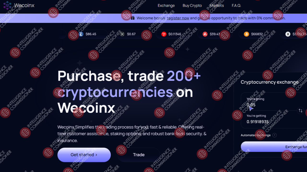 Wecoinx Homepage