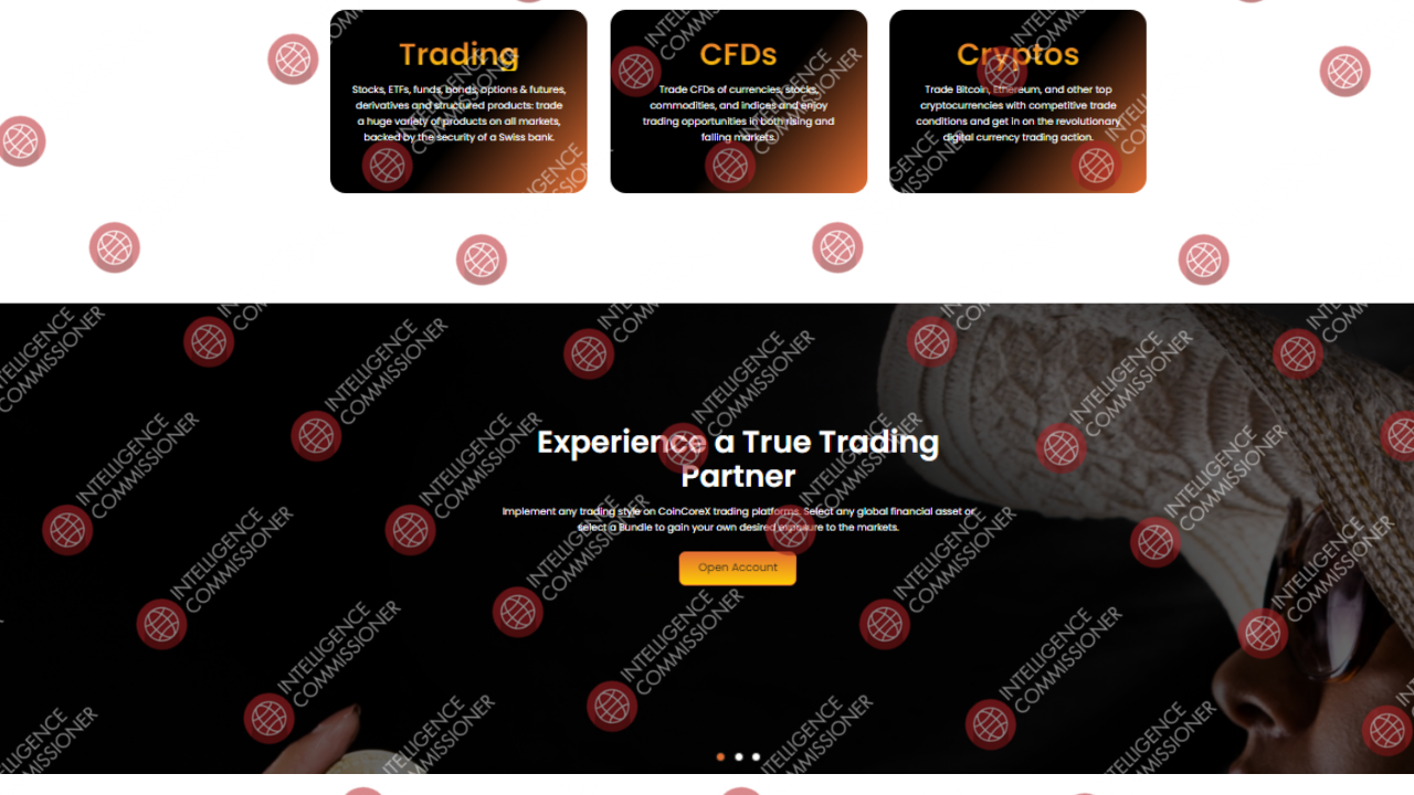 CoinCoreX homepage