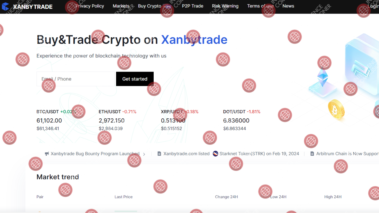 Xanbytrade.com Homepage